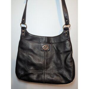 Coach F19265 Penelope Slim Black Pebble Leather Crossbody Designer Bag